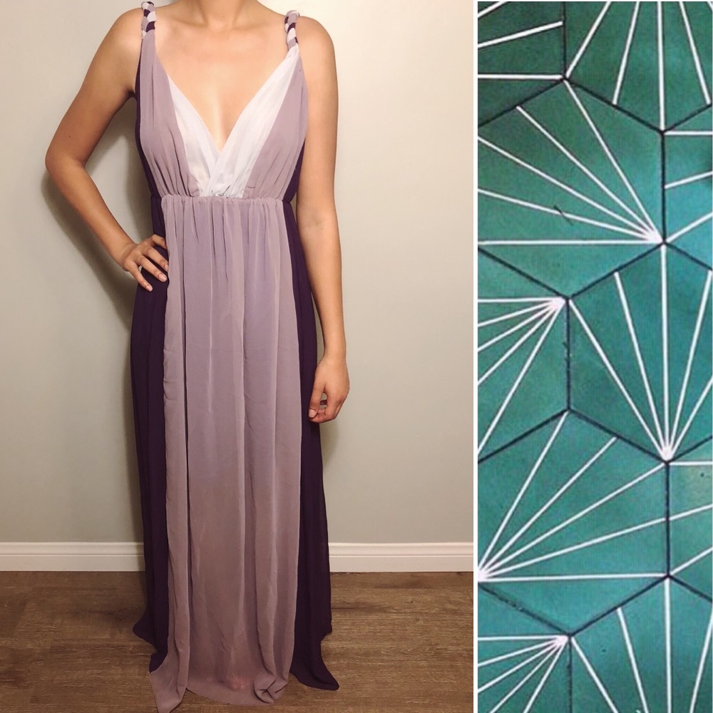 Color Block Long Dress - Picture 6 of 7